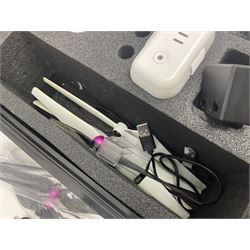 DJI Phantom 2 Vision Plus 3.0 drone, with controller, battery pack, blades, chargers and other accessories in fitted foam lined hard plastic case