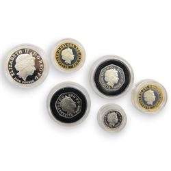 The Royal Mint United Kingdom 2006 silver proof piedfort six coin collection, cased with certificate