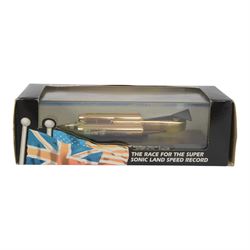 Limited edition Lledo Thrust SSC The World's First Supersonic Car model and signed book 