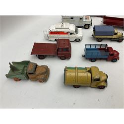 Dinky - twelve unboxed and playworn/repainted die-cast commercial vehicles including Hindle Smart Helecs, two Bedford tipper trucks, Dodge tipper truck, two Commer breakdown trucks, Brinks Armoured Car, Bedford Refuse wagon etc (12)