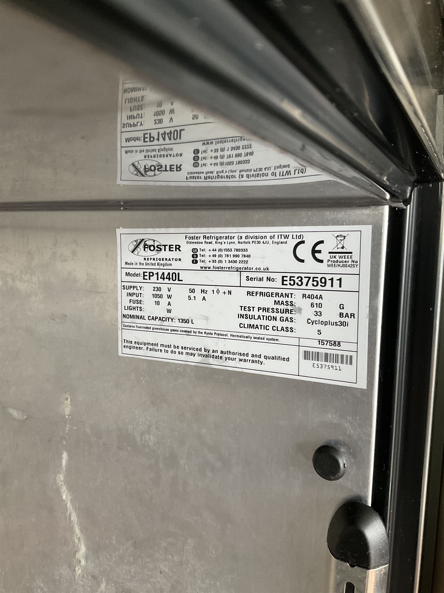 Foster G2 double freezer - THIS LOT IS TO BE COLLECTED BY APPOINTMENT FROM DUGGLEBY STORAGE, GREAT HILL, EASTFIELD, SCARBOROUGH, YO11 3TX