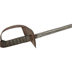 British Edward VII 1897 pattern Infantry Officer's sword, by F.W. Flight, the 82cms single edged blade etched with leaf design and Royal cypher, the hilt with pierced and cypher decorated guard around wire bound shagreen grip, within leather scabbard with frog and Sam Browne, overall L100cm