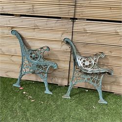 Cast iron green painted bench ends  - THIS LOT IS TO BE COLLECTED BY APPOINTMENT FROM DUGGLEBY STORAGE, GREAT HILL, EASTFIELD, SCARBOROUGH, YO11 3TX