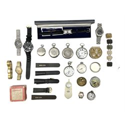 Victorian gold lava and stone set cameo bracelet, three silver pocket watches including R C. Bird Hull key wound lever,  The Veracity Masters Ltd, Rye lever, Carmichael Rotary, Dan Dare pocket watch and a collection of wristwatches including Thomas Russell & Son, 