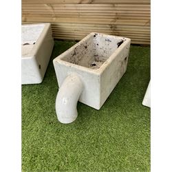 Rectangular glazed shallow sink and pair of royal doulton glazed drinking troughs - THIS LOT IS TO BE COLLECTED BY APPOINTMENT FROM DUGGLEBY STORAGE, GREAT HILL, EASTFIELD, SCARBOROUGH, YO11 3TX