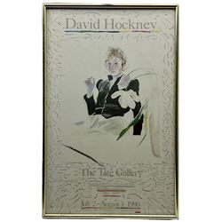 After David Hockney (British 1937-): 'Travels with Pen Pencil and Ink', colour lithograph poster pub. Tate Gallery London 1980, 73cm x 46cm