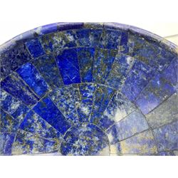Pair of Lapis Lazuli mosaic bowls, D13cm H5cm