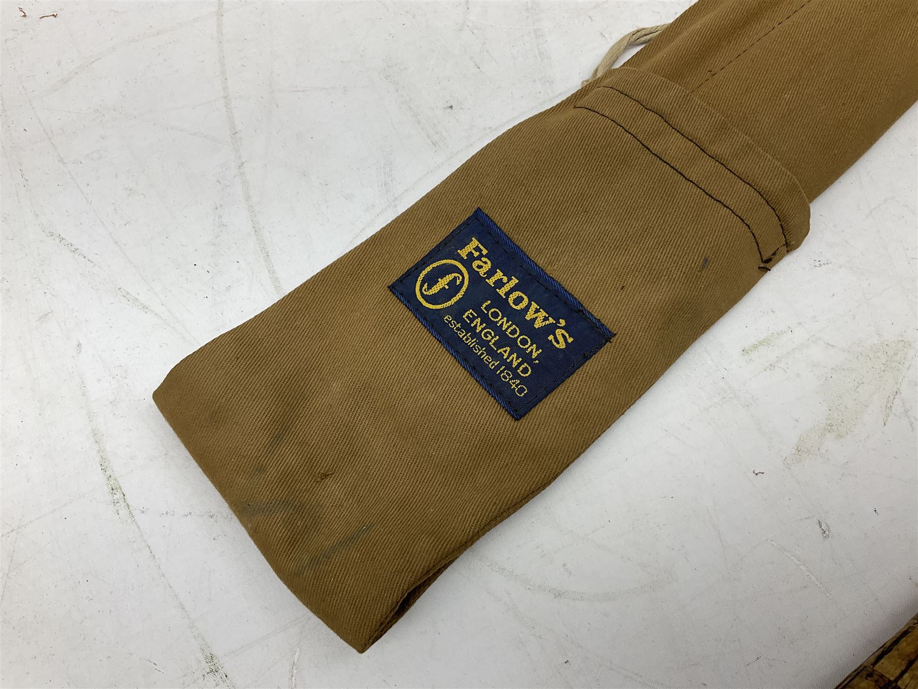 'The Scottie' 9ft 6inch split cane two piece fly fishing rod, housed in a Farlow's London rod bag