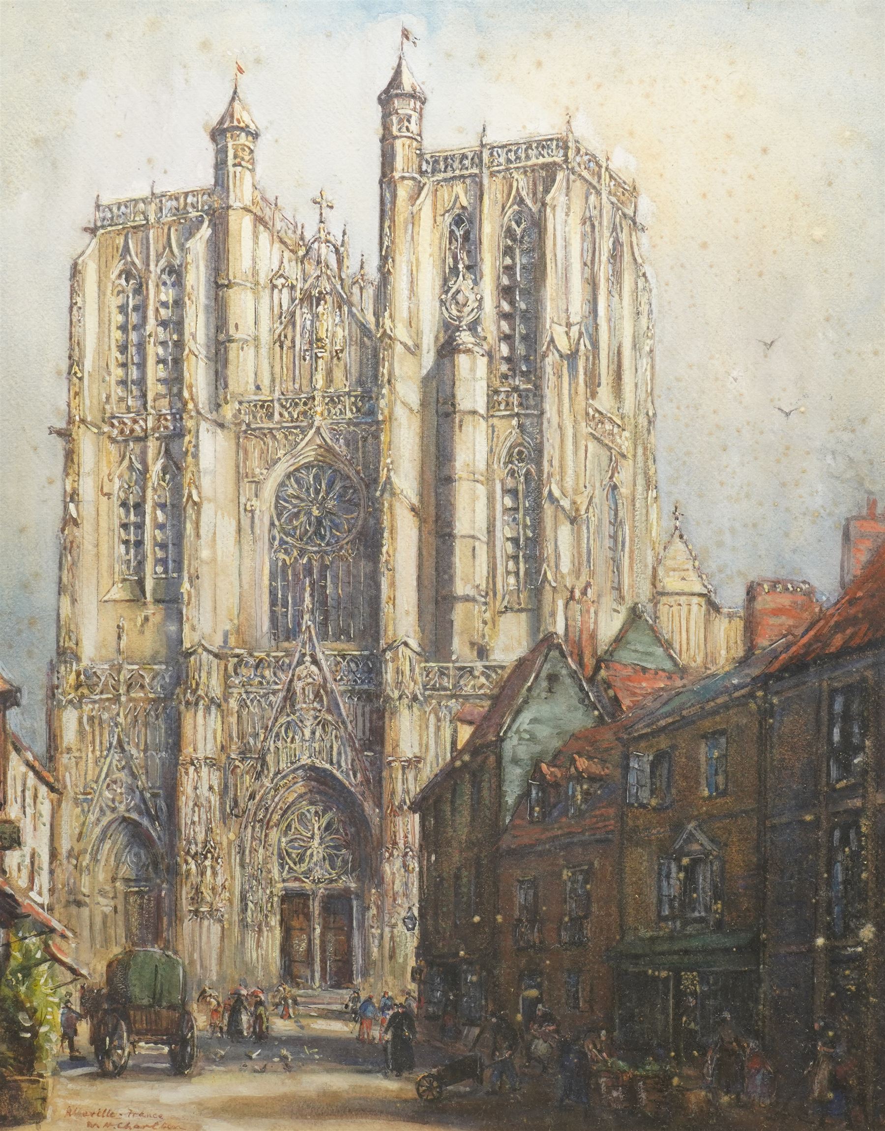 William Henry Charlton (British 1846-1918): 'Abbeville France', watercolour signed and titled 56cm x 44cm