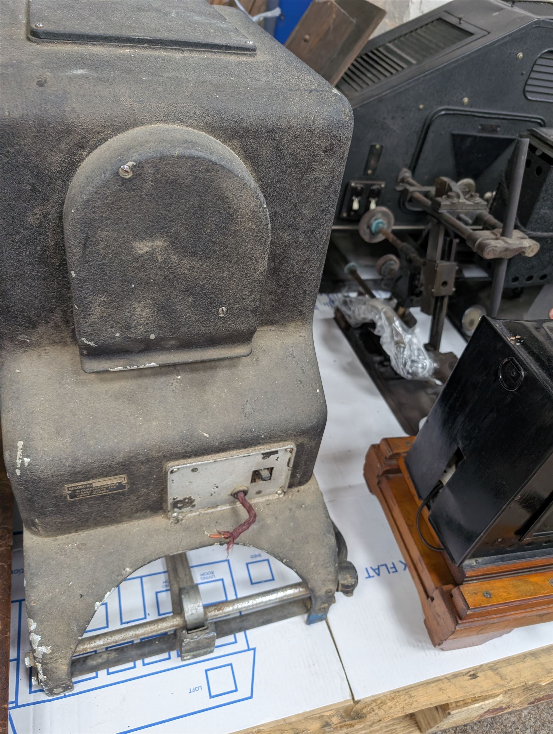 Thornton-Pickard Artist Enlarger, Thornton Pickard Imperial Enlarger, The Newton Epidiascope, Ensign Super Sixteen projector, wooden frame, etc