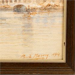 Paul Marny (French/British 1829-1914): Doge's Palace and The Basilica from the Grand Canal - Venice, watercolour signed and dated 1894, 37cm x 65cm
