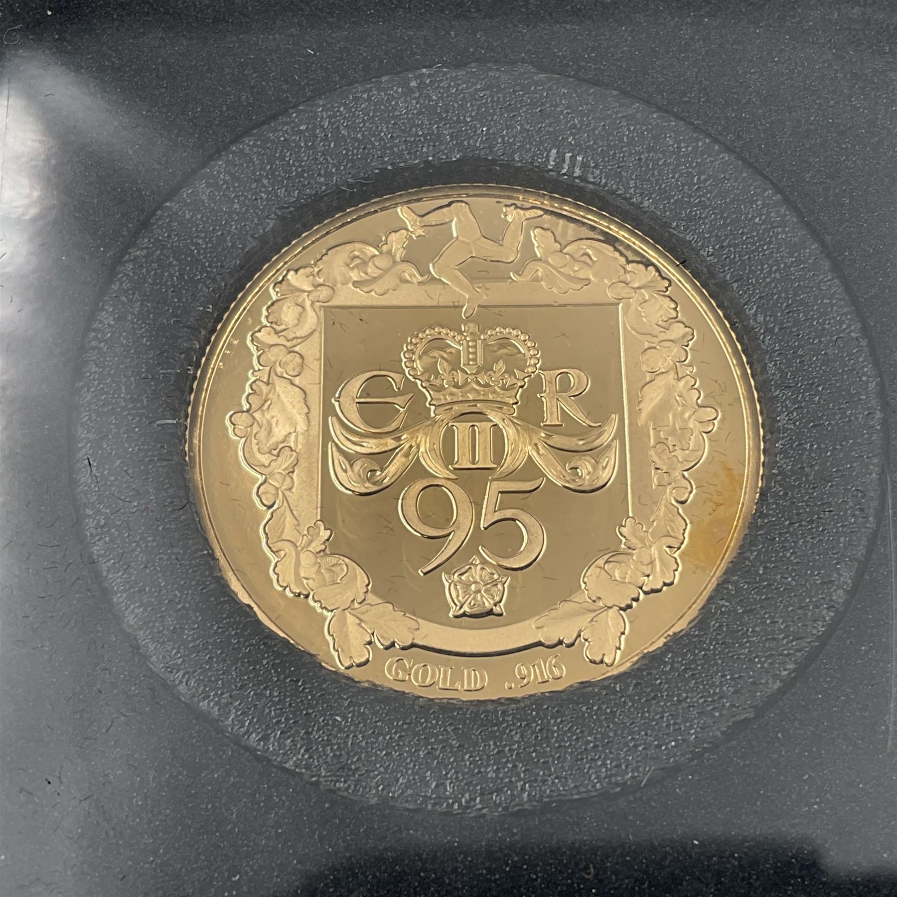 Queen Elizabeth II Isle of Man 2022 'Struck on Her Majesty Queen Elizabeth II's 95th Birthday' gold proof double sovereign coin, cased with certificate 