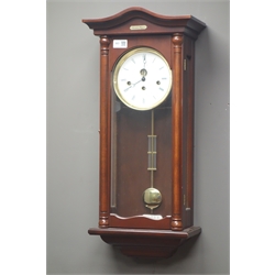 'Christiaan Huygens' mahogany cased wall clock with moon-phase dial, H66cm  