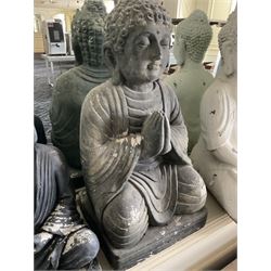 Three cast seated Buddhas and an elephant (4)- LOT SUBJECT TO VAT ON THE HAMMER PRICE - To be collected by appointment from The Ambassador Hotel, 36-38 Esplanade, Scarborough YO11 2AY. ALL GOODS MUST BE REMOVED BY WEDNESDAY 15TH JUNE.