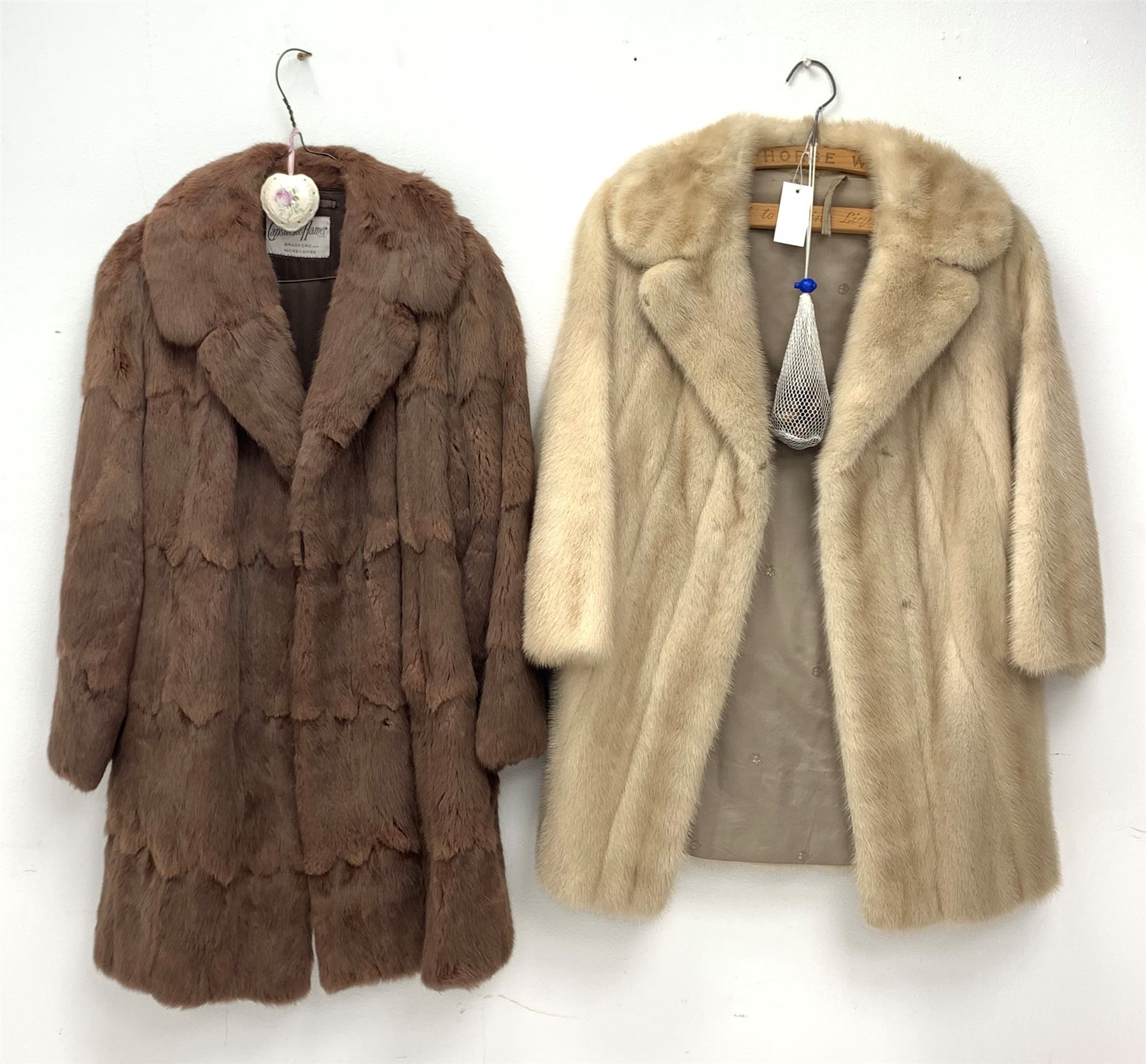Vintage blonde mink fur coat and a Vintage Coney coat retailed by Capstick & Hamer (2)