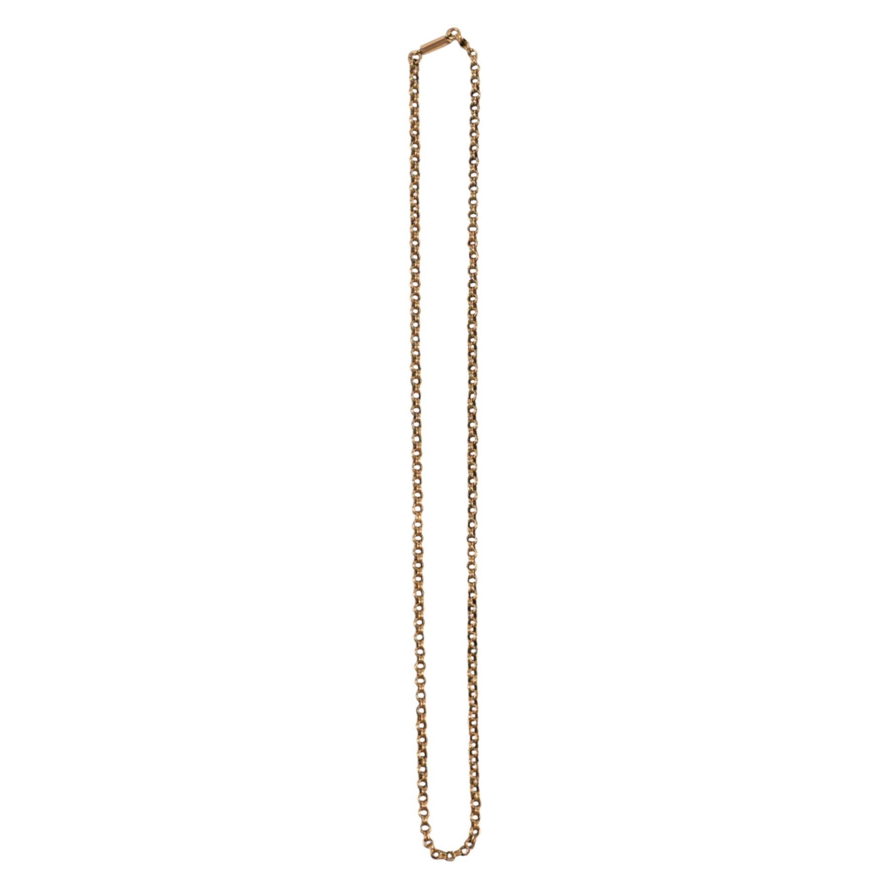 9ct gold rolo link chain, stamped 9c