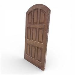 Oak nine-panel door with arched top