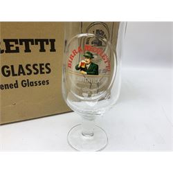 Set of 24 Birra Moretti pint glasses in original box