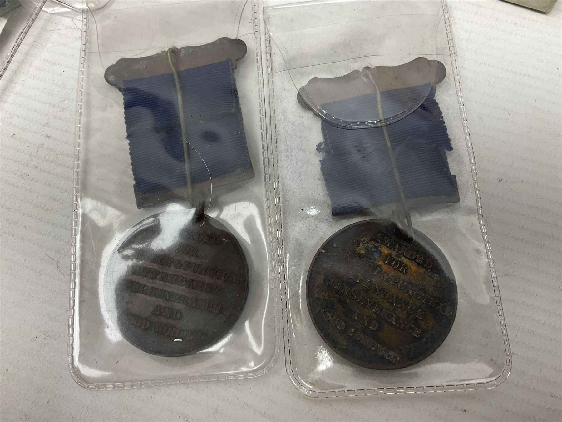 Japanese Order of the Sacred Treasure Medal (Zaihosho) in lacquered box; Norwegian Grunnlovsdag 1945 Medal with National Flag ribbon; three school attendance medals; four Royalty commemorative medals including both Victoria jubilees; quantity of medal ribbons and medal bars; medal issue boxes; badges; booklets etc