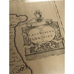 Four 19th century maps and one reproduction, including Durham, Lincolnshire, East riding of Yorkshire, North America and Society Isles examples