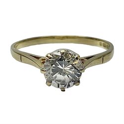 9ct gold cubic zirconia solitaire ring, hallmarked 