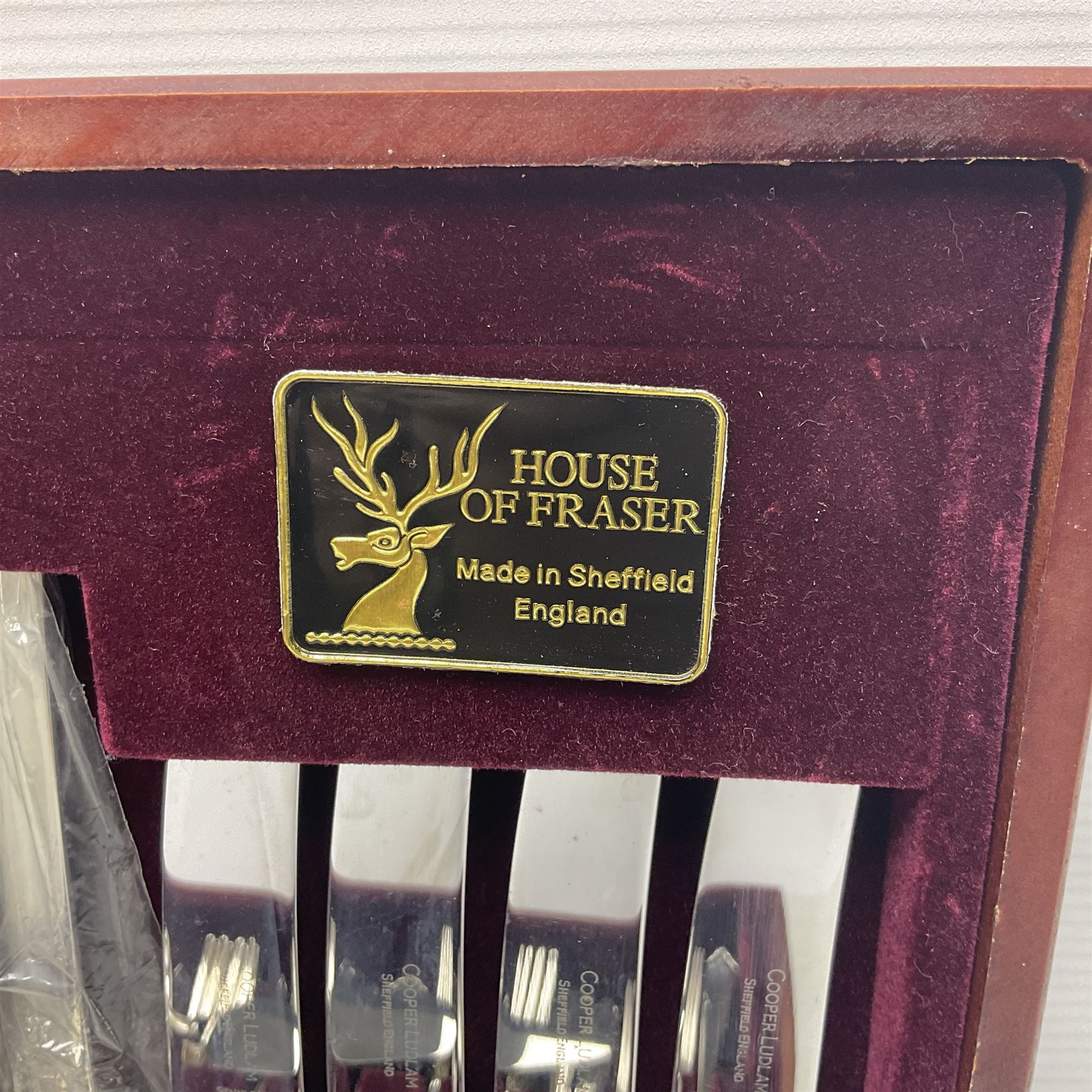 Cooper Ludlam silver plated canteen of cutlery for six place settings