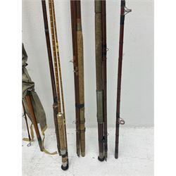 Collection of split cane and similar part fishing rods, etc