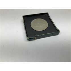 Great British and World coins including part filled Whitman folders, pre-decimal pennies, commemorative crowns, brass threepence pieces, small number of banknotes, etc