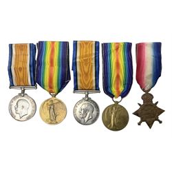 Family group of five WW1 medals for the 