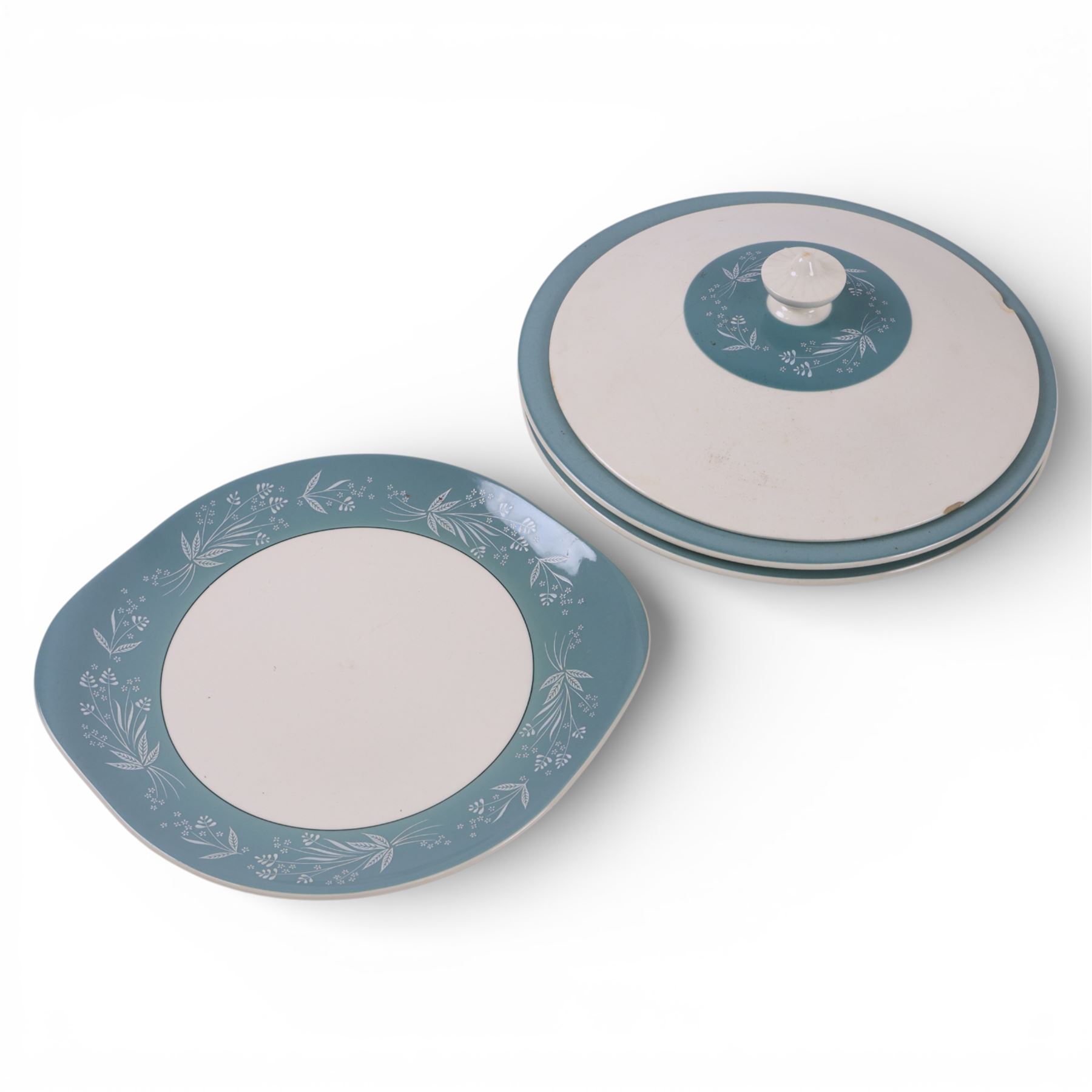 Royal Doulton Cascade pattern tea and dinner service, together with glass light fitting etc, in four boxes  