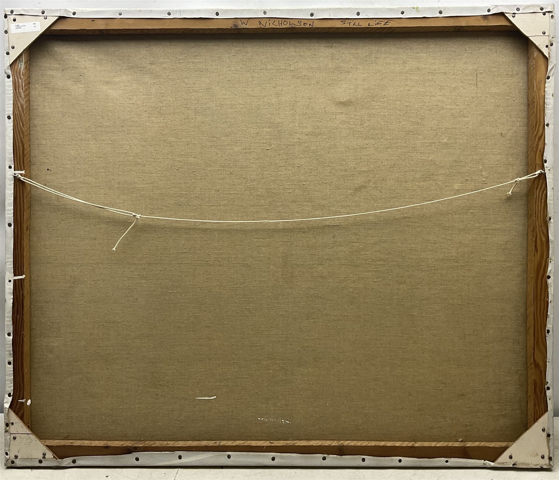 Manner of Winifred Nicholson (British 1893-1981): View from a Window with Flowers and Conch Shell, oil on canvas unsigned, inscribed verso 83cm x 100cm (unframed)