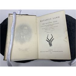 Frank Oates; Matabele Land and the Victoria Falls: A Naturalist`s Wanderings in the Interior of South Africa edited by C.G.Oates second edition, with half-title mounted engraved portrait, chromolithographed plates, lithographed natural history plates, folding engraved maps with partial hand-colouring plain plates and illustrations