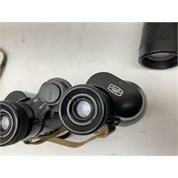 Carl Zeiss Jena Jenautic 7 x 50 binoculars, serial no. 4832985, together with a further Ross London 12 x 40 pair, both with cases