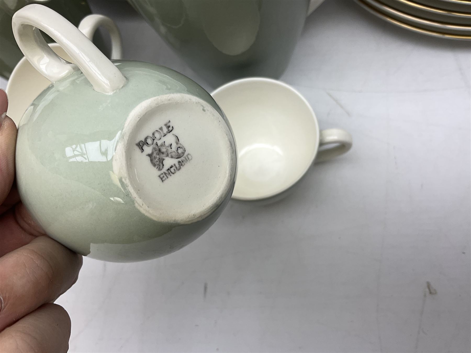 Thomas Jonelle dinner wares for six comprising dinner plates, side plates and bowls, together with Denby coffee service for six