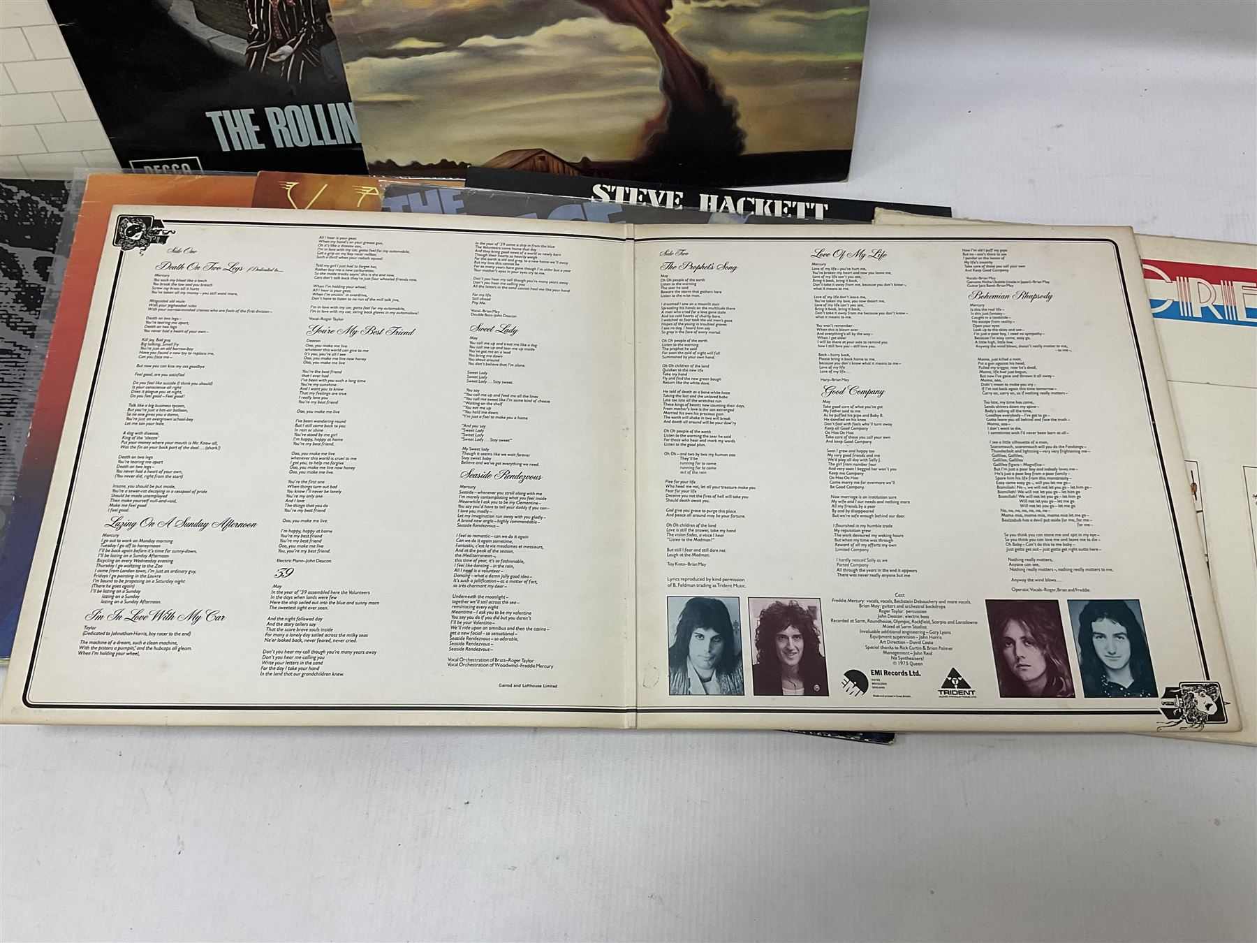 Collection of Rock, Punk and Pop vinyl LP records, including Tyrannosaurus Rex A Beard of Stars, Black Sabbath Paranoid, Derek & The Dominoes Layla, David Bowie Lodger, Kraftwerk Computer World, The Police Zenyatta Mondatta, etc