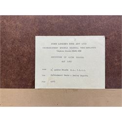 Hubert Andrew Freeth RA (British 1912-1986): 'Refreshment Tents - Henley Regatta' and Two Workers Asleep, two ink and watercolours signed, one titled on John Lindsey Fine Art label verso, exhib. 1982, max 30cm x 41cm (2)