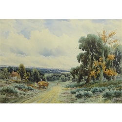 Richard William Halfnight (British 1855-1925): 'Carting Bracken near Midhurst, Surrey', watercolour signed 36cm x 52cm