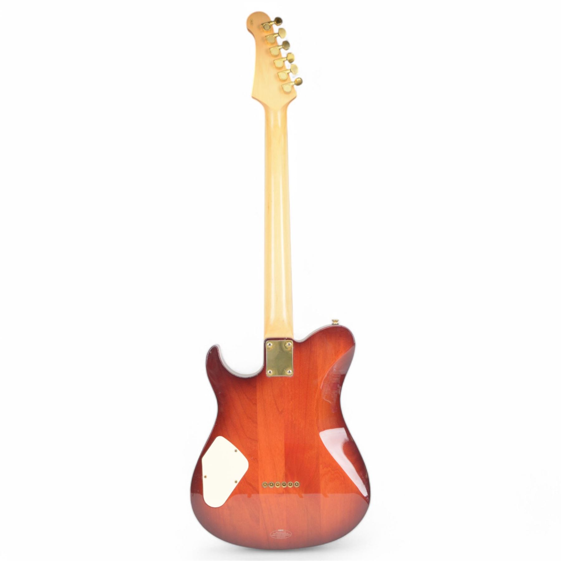 Yamaha Pacifica six-string electric guitar, with maple neck and sunburst finish, serial no. LN12284, L97.5cm