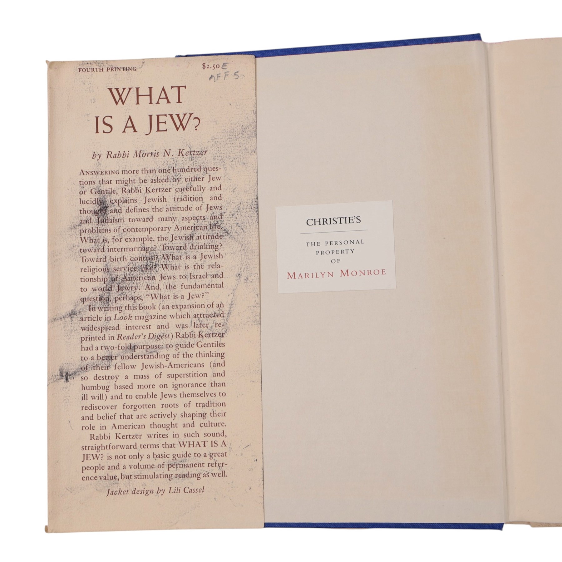 Marilyn Monroe - six religious books originally owned by Marilyn Monroe, purchased as part of lot 561 from 'The Personal Property of Marilyn Monroe' auction held at Christies, New York, October 1999, to include Kazantzakis, Nikos: The Saviors of God Spiritual Exercises, Doresse, Jean: The Secret Books of the Egyptian Gnostics, McCarthy, Mary: Memories of a Catholic Girlhood, Buber, Martin: The Tales of Rabbi Nachman, etc