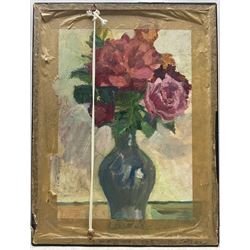 Faith Tresidder Sheppard (British 1920-2008): Still Life of Teapot and Fruit, oil on board inscribed with secondary still life verso 34cm x 45cm