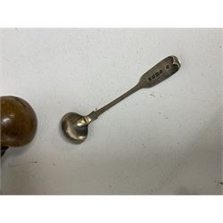 Quantity of mid 19th century and later photographs to include cartes des visites,  together with a small oval mirror, early 20th century clock, Bakelite cigarettes box, three hallmarked silver spoons, pair of Georgian spectacles with extending arms, silver and gold Plated reproduction icon, other silver plate and metal ware etc