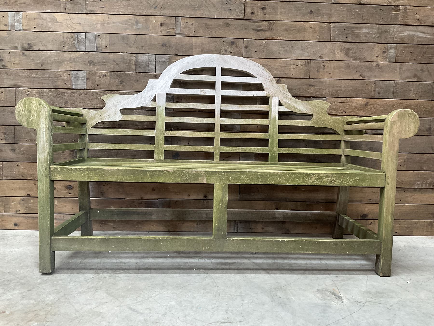 Solid teak Lutyens design garden bench