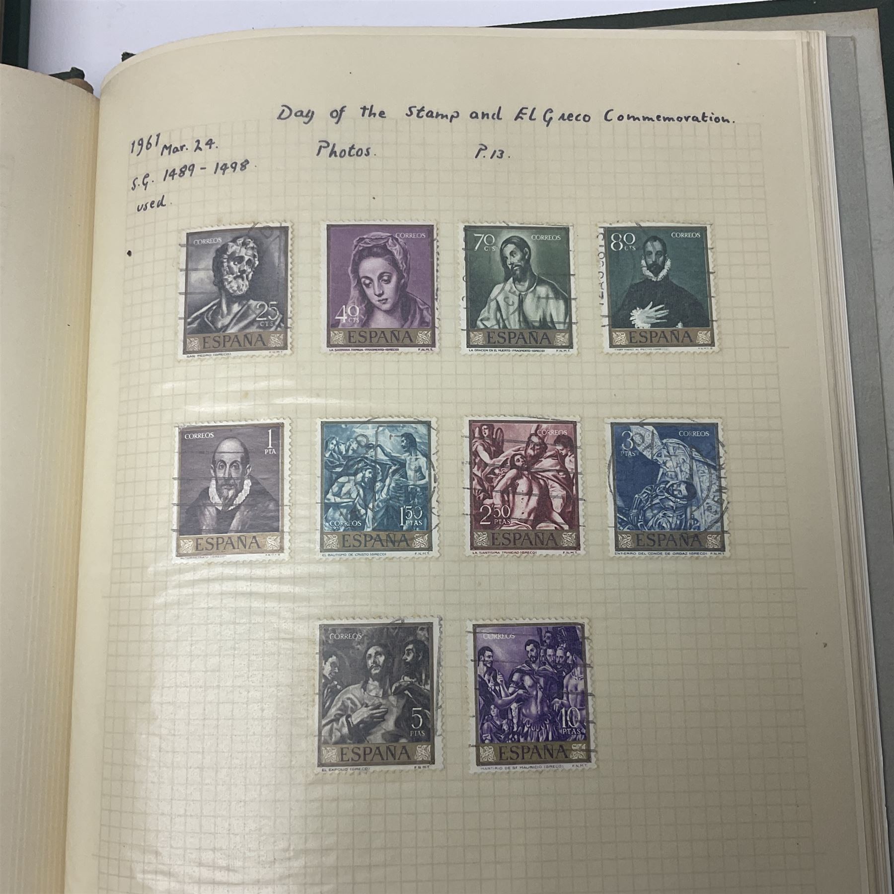 1850s and later mostly Spanish stamps including, imperf examples, some mint stamps, commemorative issues etc, housed in two albums 