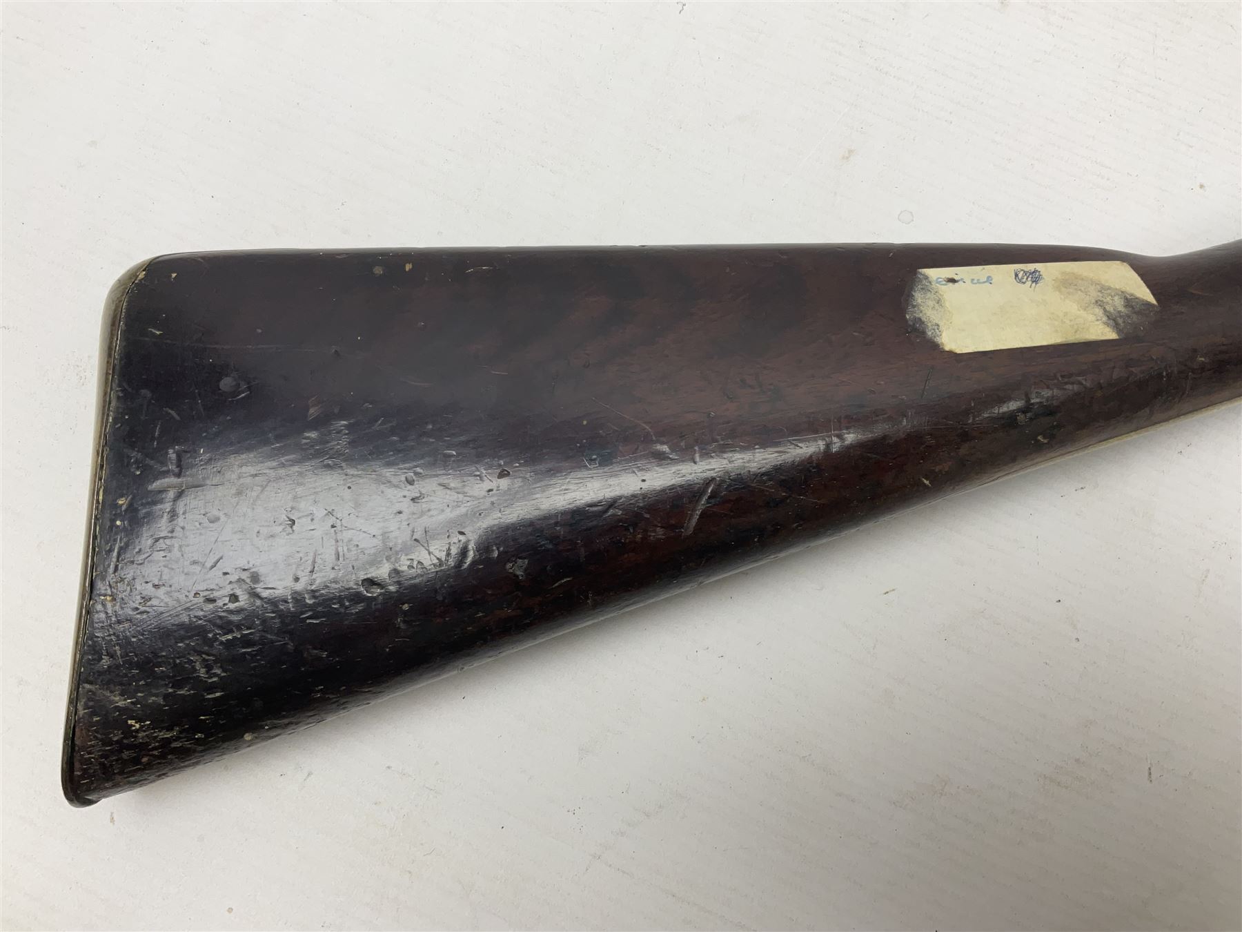 Early 19th century flintlock single barrel sporting gun by Johnston, approximately 14-bore, with 94cm(37