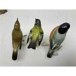 Eight Karl Ens bird figures, together with Mack blue tit and one other