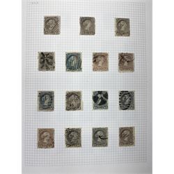 Canada Queen Victoria and later stamps, including 1852-57 six pence, ten pence etc, duplicates throughout showing variation, various King Edward VII issues, stamps on covers, Queen Elizabeth II unused blocks etc, housed in an album