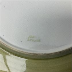 Moorcroft Tiger Lily pattern plate on a yellow ground, with painted and impressed mark beneath, D26cm