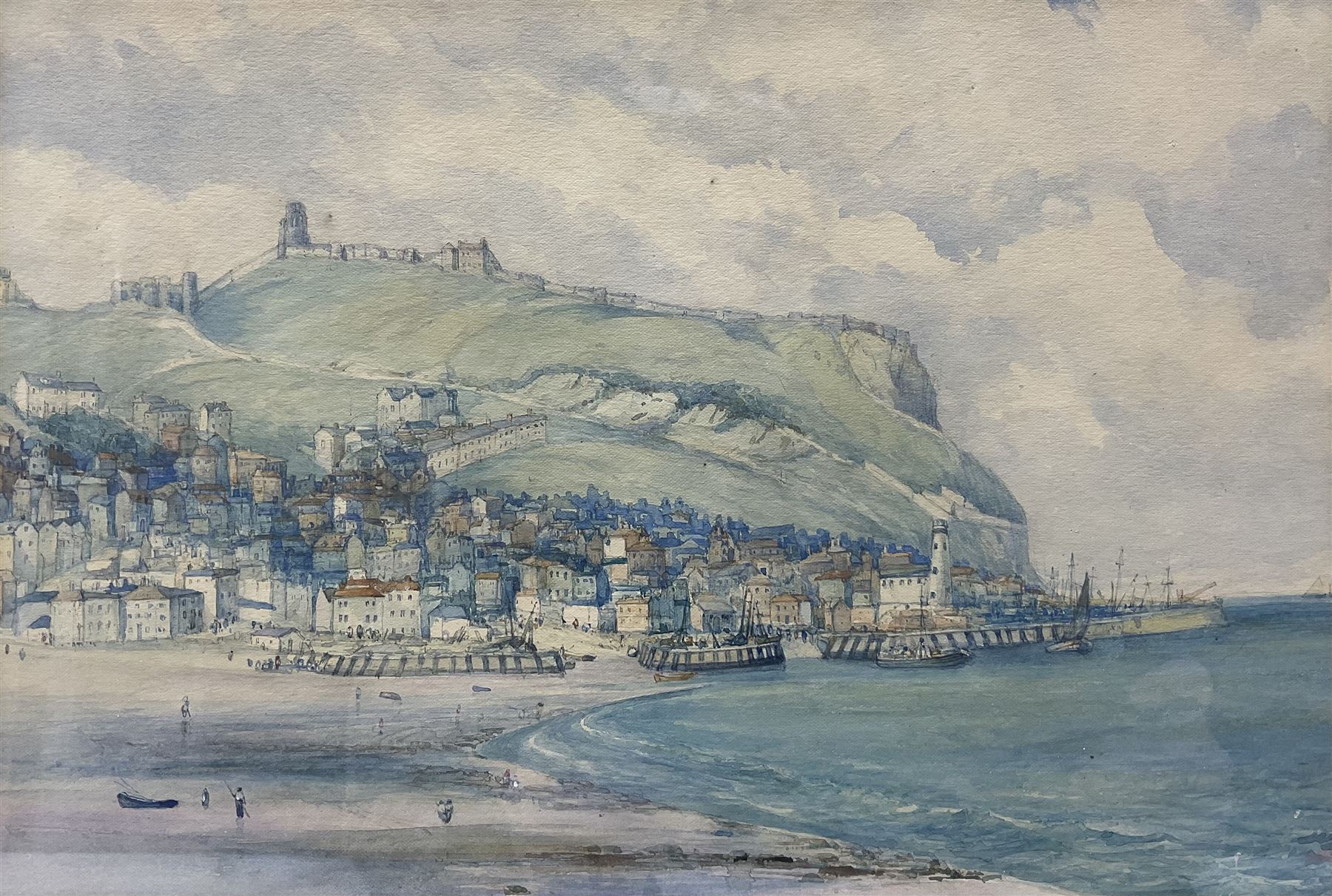 E Day (British 19th century): Scarborough, watercolour unsigned, attributed and dated 1870 verso 21cm x 31cm 