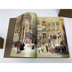 Three volumes on David Roberts in a single slip case, comprising The Life, Works and Travels of David Roberts, The Holy Land and Egypt & Nubia