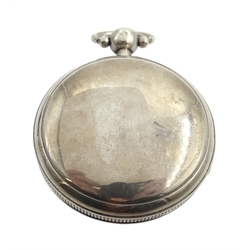  French silver verge pocket watch, signed Chanu A Chalon S.S,  inner movement case also signed Chopard, back case No.10927   